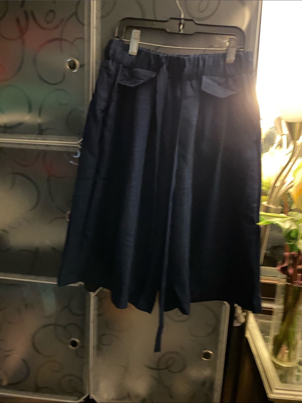 Navy A-Line Women’s Skirt with Pocket Detail